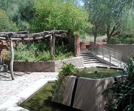 View of the water pond, Desert Garden