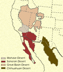 The four north american deserts mapped