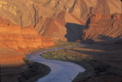 River at bottom of canyon