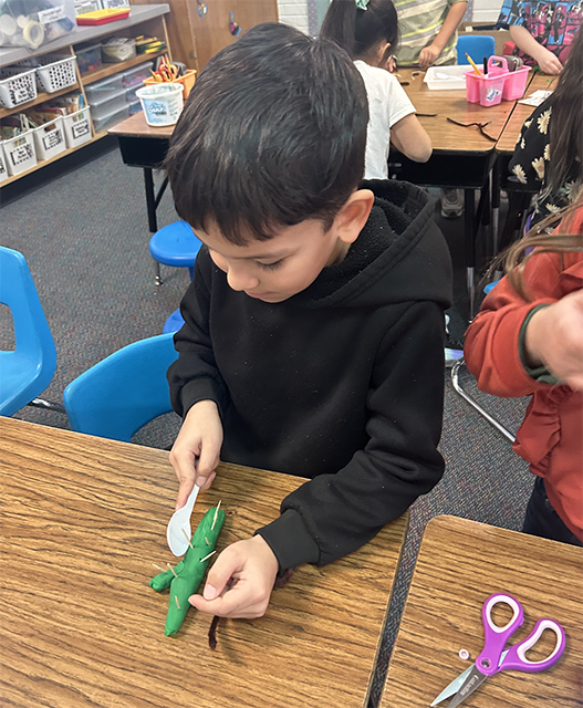 Student modeling a saguaro